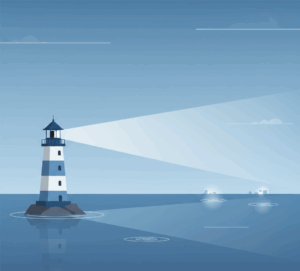 Lighthouse guiding businesses