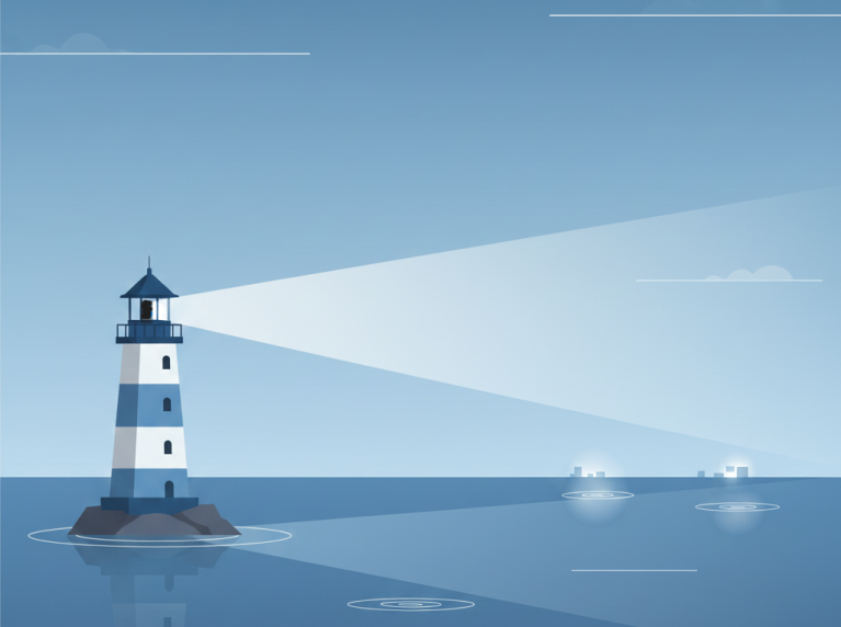 Lighthouse guiding businesses