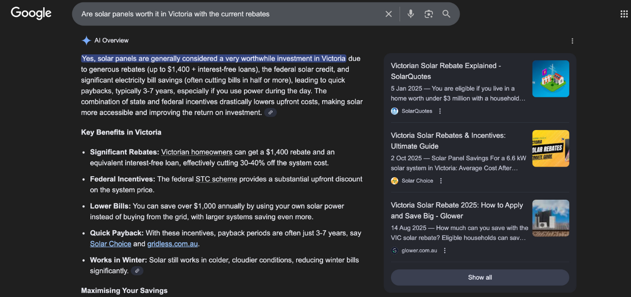 Are solar panels worth it in Victoria with the current rebates