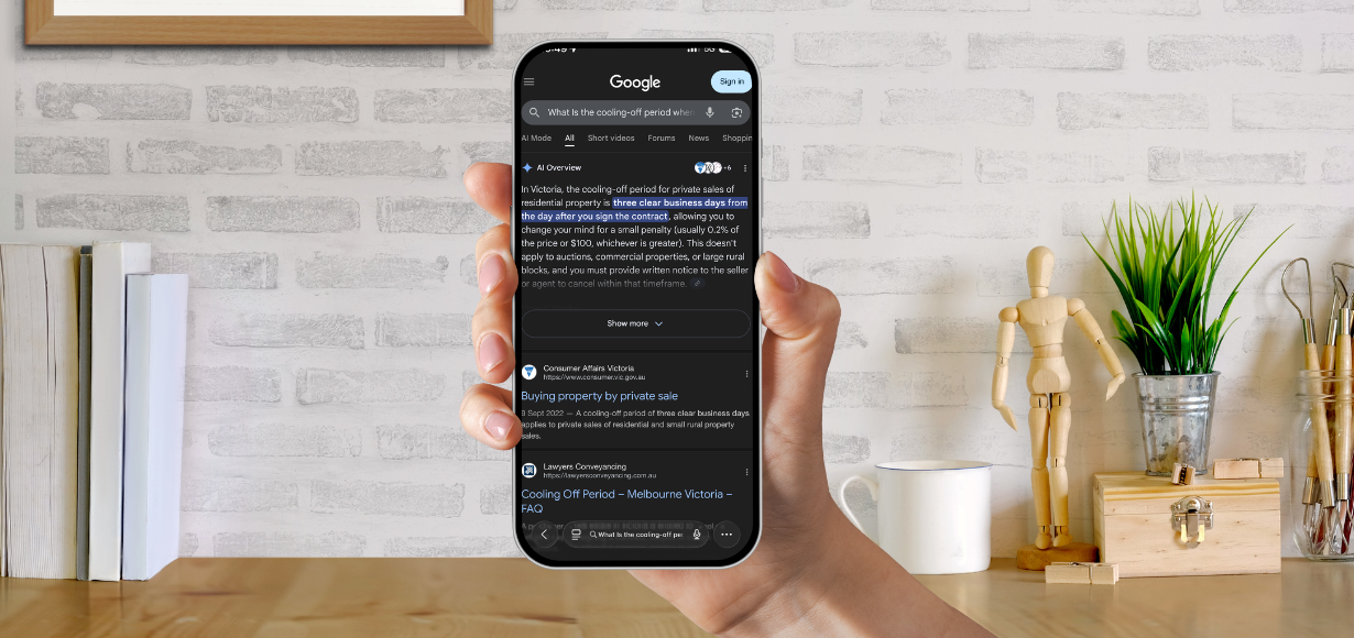 What is the cooling off period in Victoria search overview